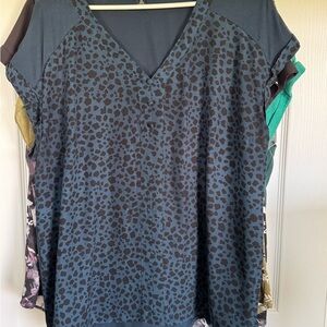 Stylish Blue Leopard Print Women's Top